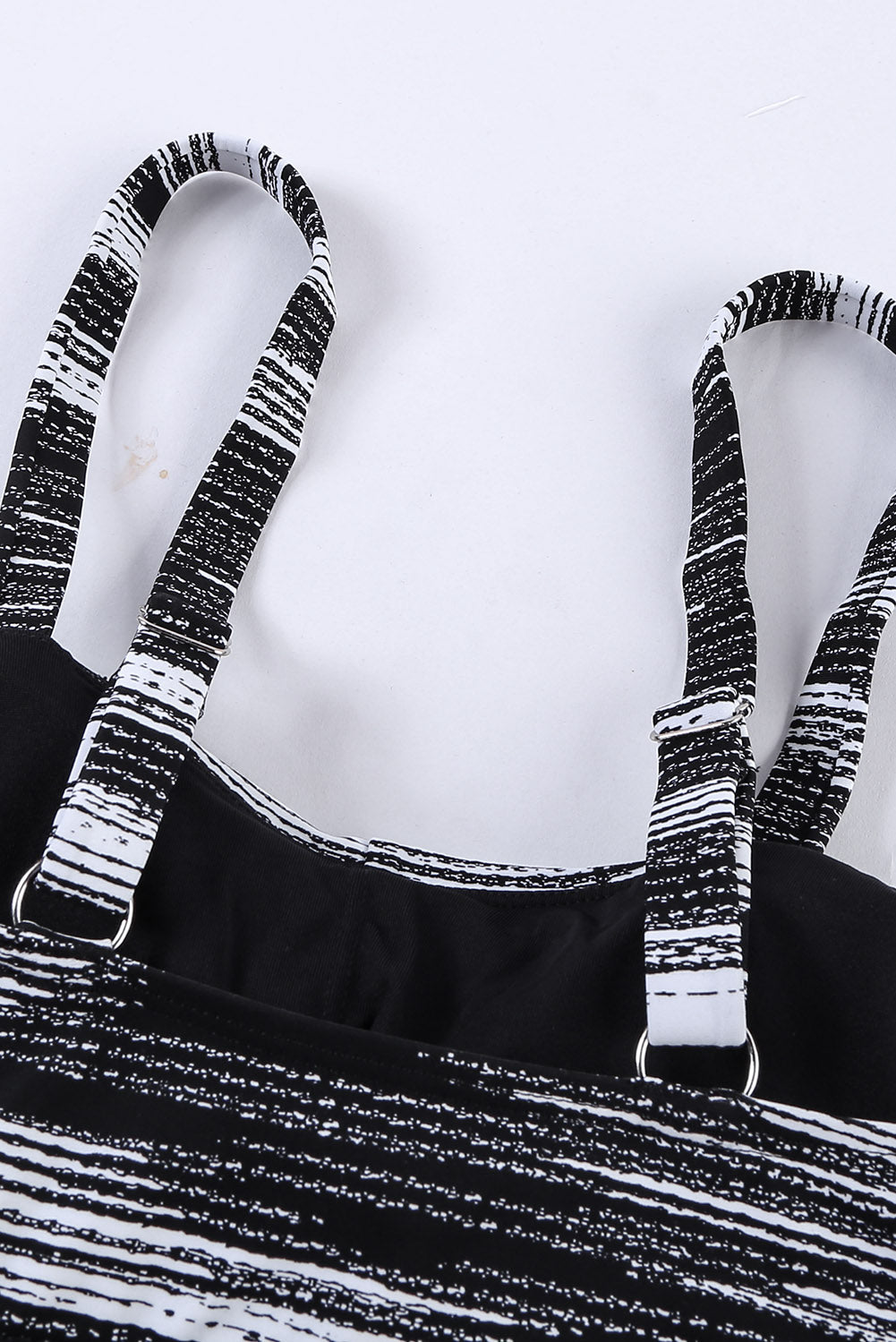 Black Tie Dye Striped Tummy Control Tankini Tankinis JT's Designer Fashion