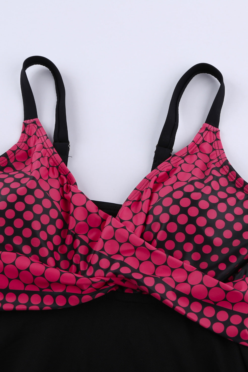 Rose Retro Polka Dot Print Handkerchief Hem Tankini Set Tankinis JT's Designer Fashion