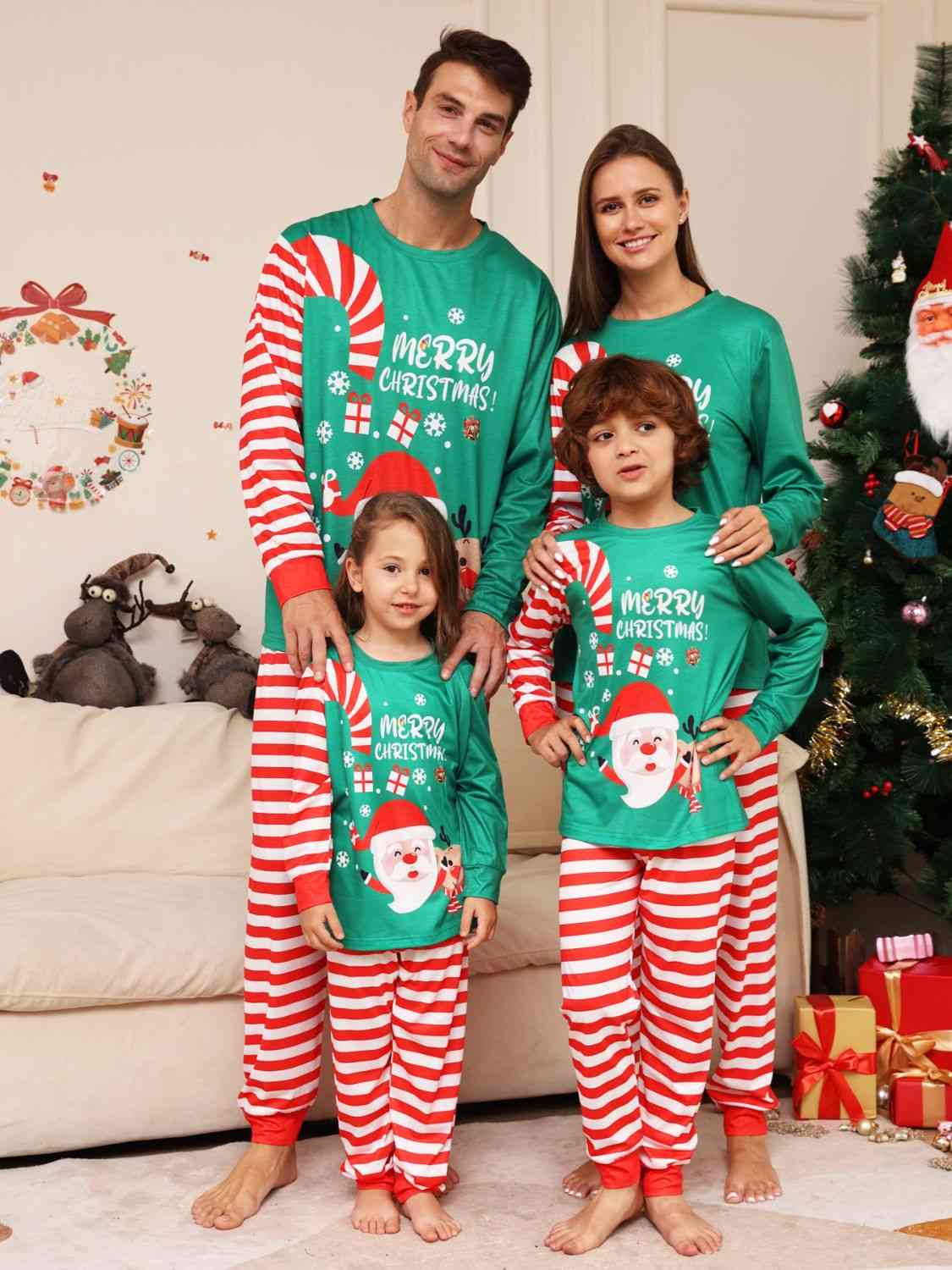 Full Size MERRY CHRISTMAS Top and Pants Set Family Sets JT's Designer Fashion