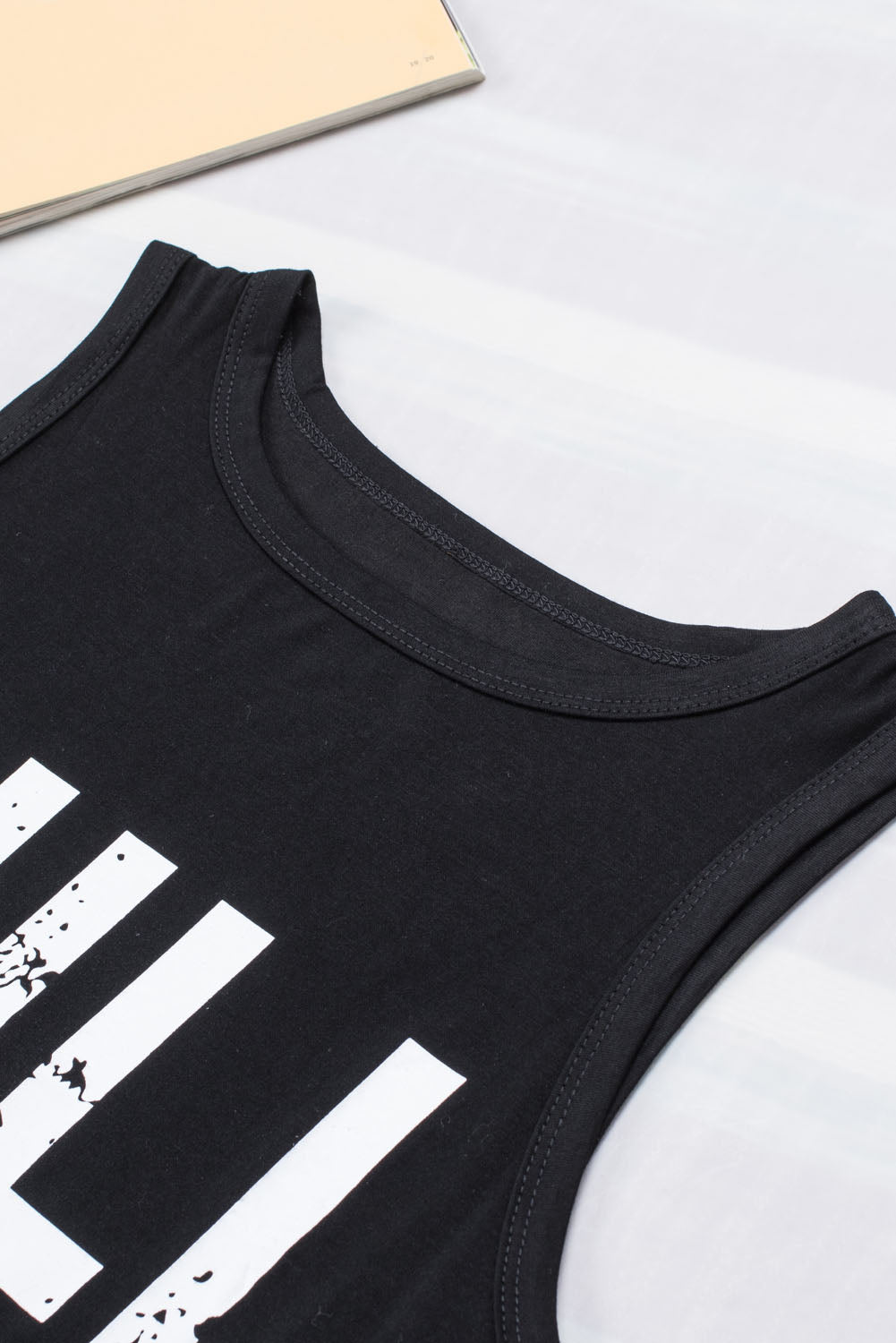 Black CHILL Graphic Print Tank Top Tank Tops JT's Designer Fashion