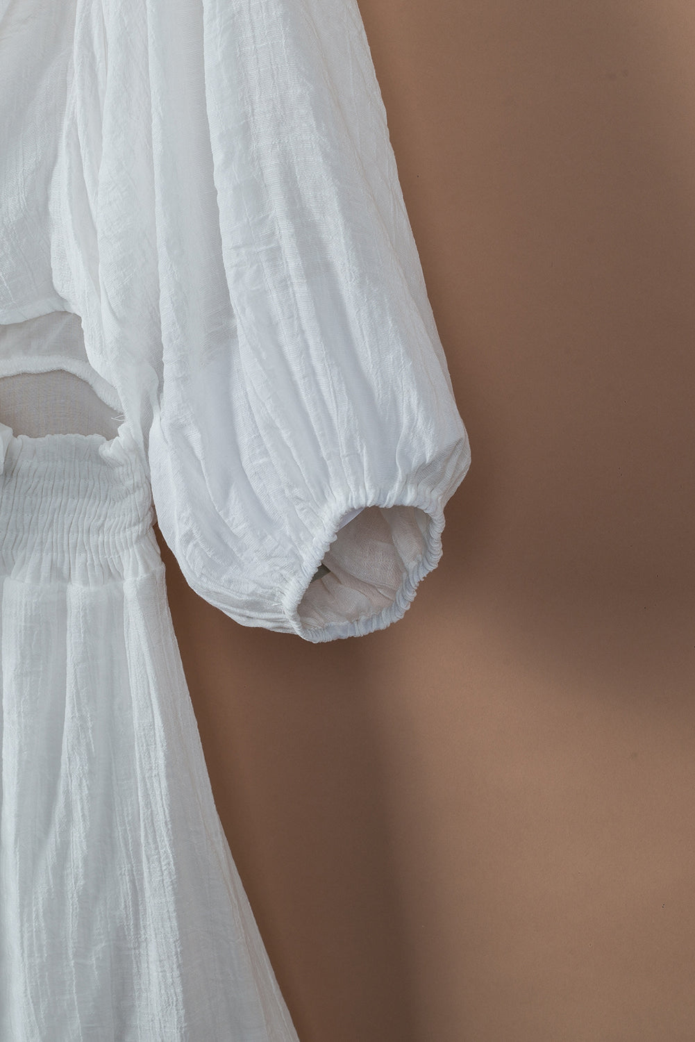 White Bow Knot Square Neck Ruffled High Waist Mini Dress Mini Dresses JT's Designer Fashion