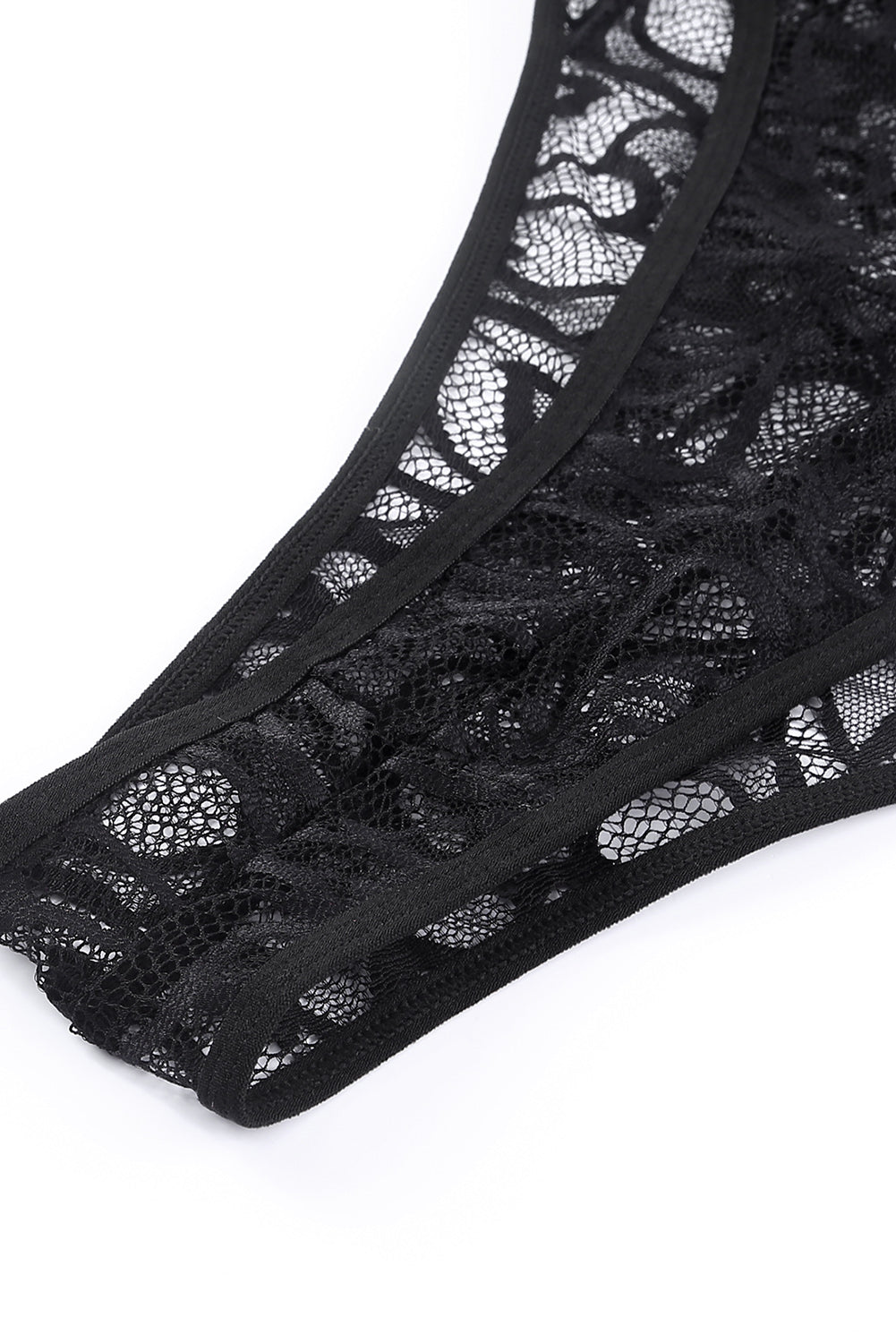 Black Crossed Straps Sheer Lace Teddy with Garter Belt Teddy Lingerie JT's Designer Fashion