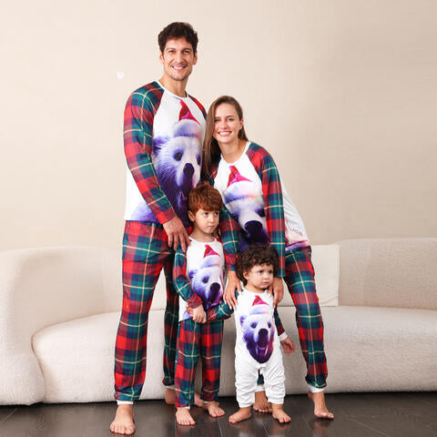 Graphic Round Neck Long Sleeve Jumpsuit Family Sets JT's Designer Fashion