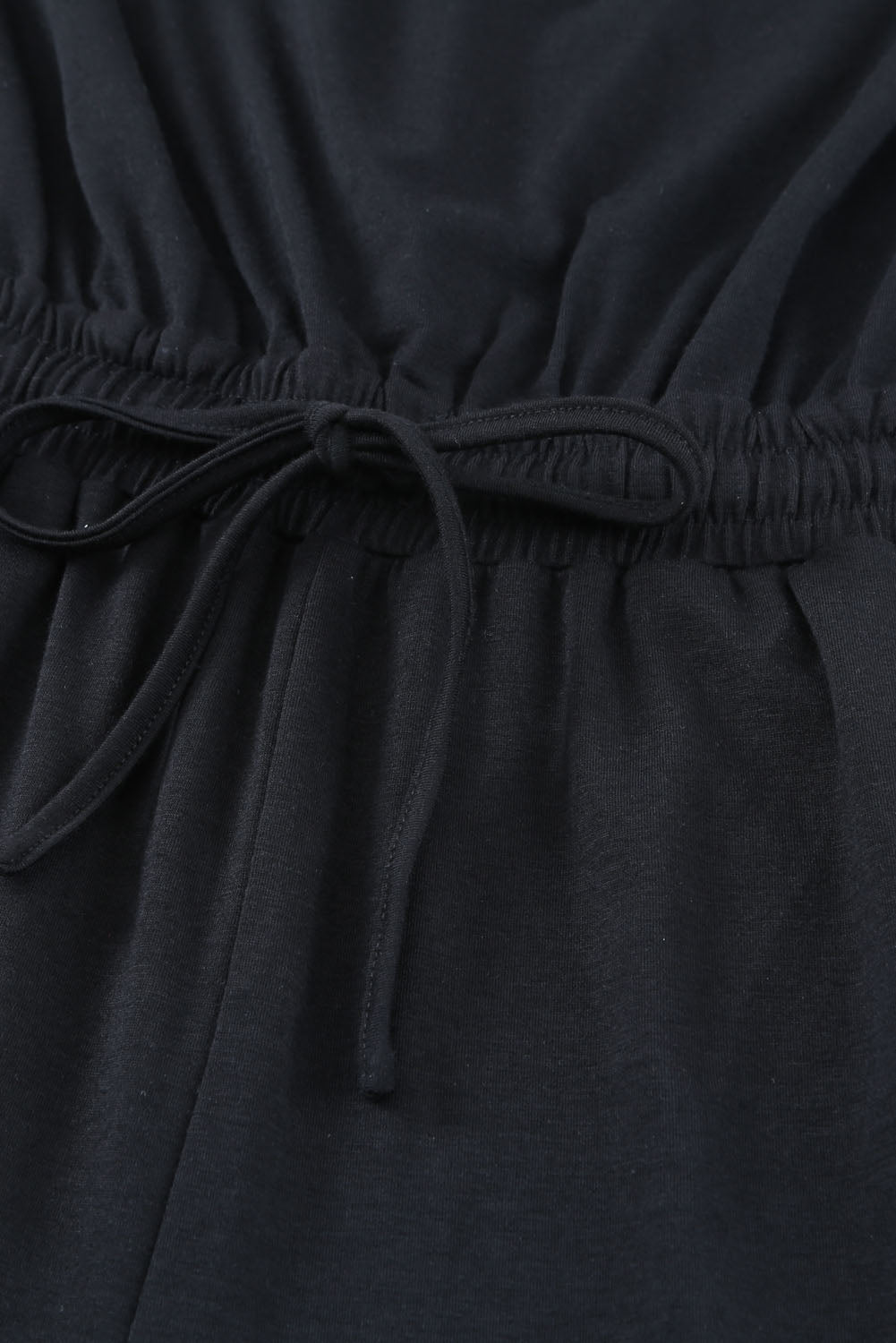 Black Drawstring Waist Spaghetti Straps Jumpsuit Jumpsuits & Rompers JT's Designer Fashion