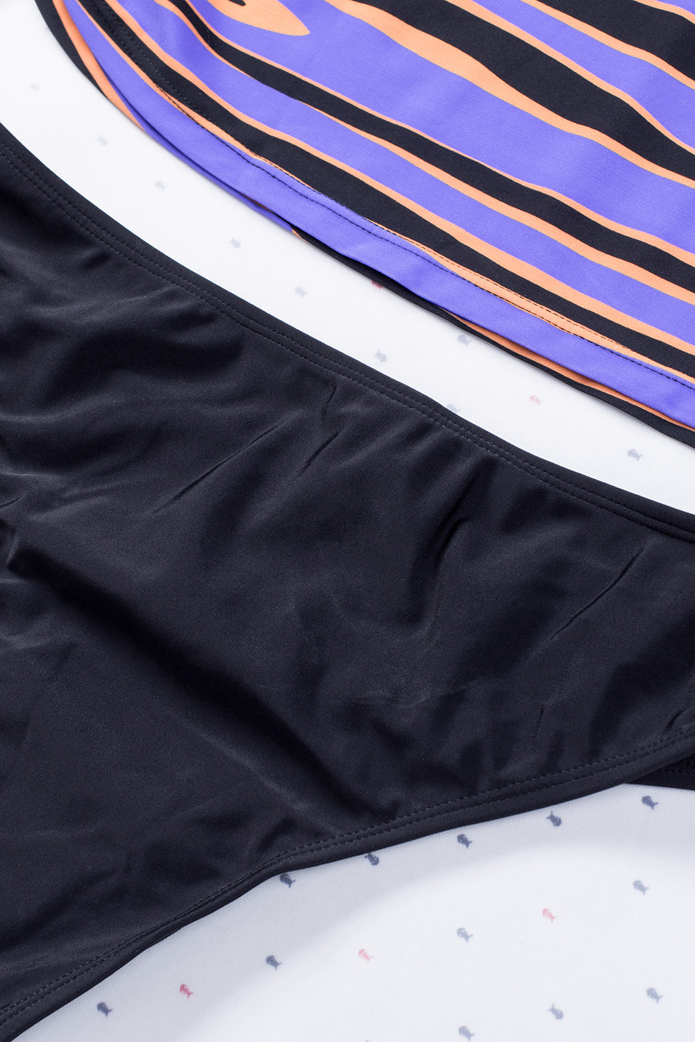 Purple Animal Stripes Lacing Tankini Swimsuit Tankinis JT's Designer Fashion