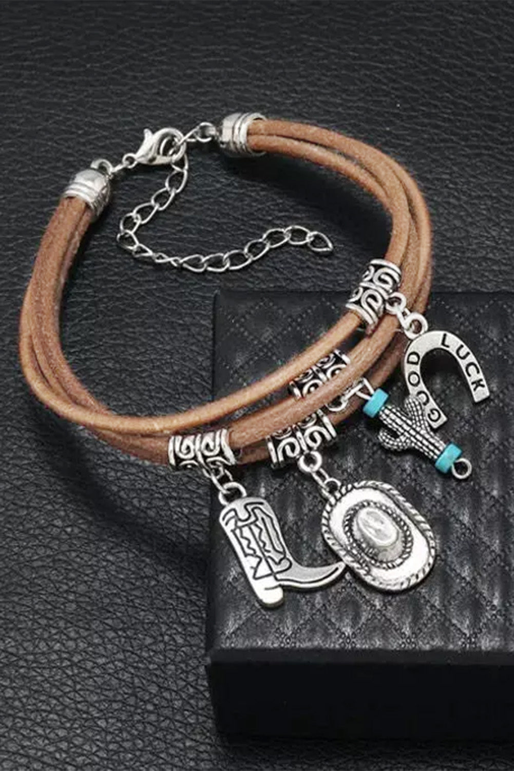 Silver Good Luck Cactus Multi-Layered Bracelet Jewelry JT's Designer Fashion
