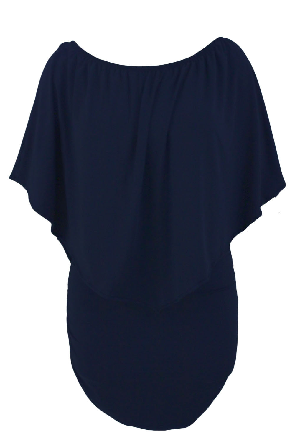 Multiple Dressing Layered Dark Blue Mini Poncho Dress Mini Dresses JT's Designer Fashion