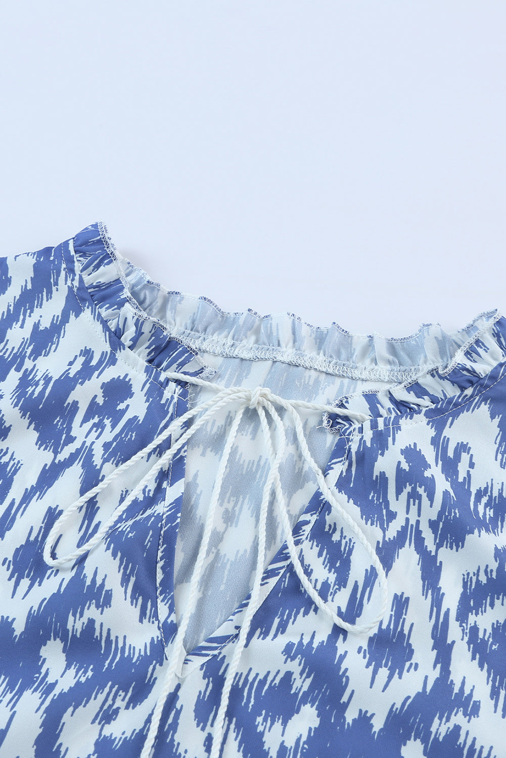 Sky Blue V Neck Casual Geometric Print Maxi Dress Maxi Dresses JT's Designer Fashion