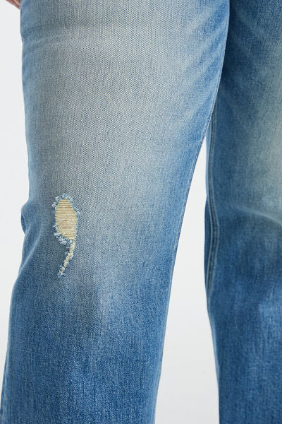 BAYEAS Full Size Ultra High-Waist Gradient Bootcut Jeans Jeans JT's Designer Fashion