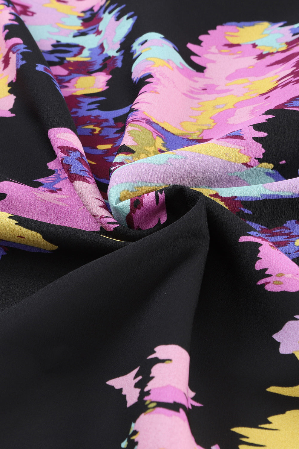 Black Abstract Print Pleated High Waist Maxi Dress Maxi Dresses JT's Designer Fashion