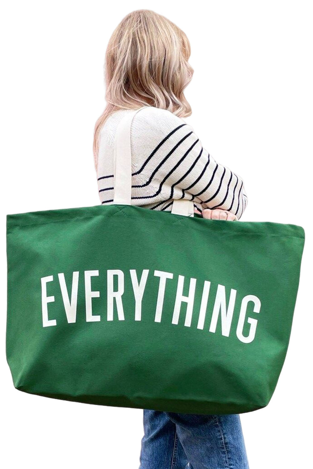 Huge Everything Print Canvas Tote Bag Bags JT's Designer Fashion