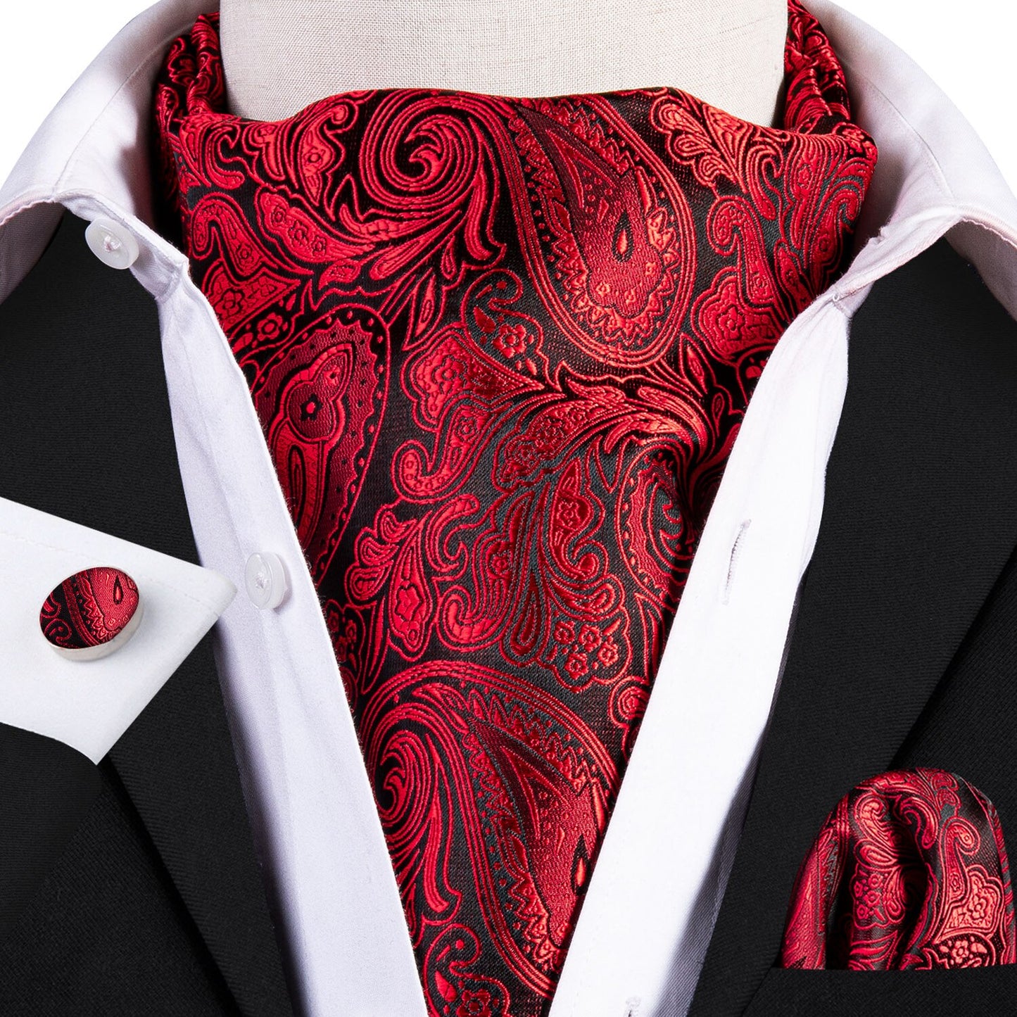 Silk Cravat Ascot Tie Set For Men AS-030 Men's Accessories JT's Designer Fashion