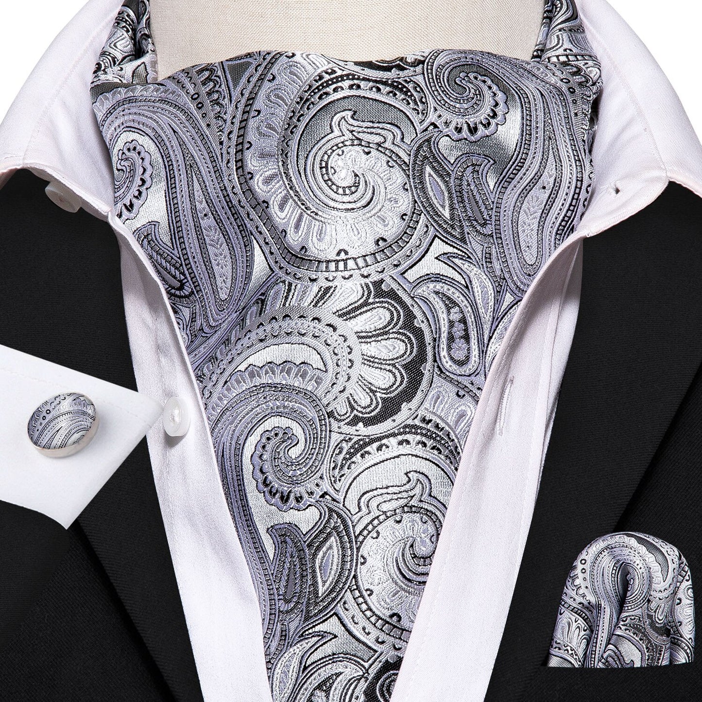 Silk Cravat Ascot Tie Set For Men AS-024 Men's Accessories JT's Designer Fashion