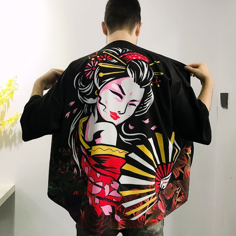 Men's Japanese Style Kimono Shirt 16 Men's Shirts JT's Designer Fashion