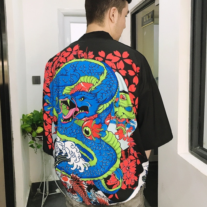 Men's Japanese Style Kimono Shirt 17 Men's Shirts JT's Designer Fashion