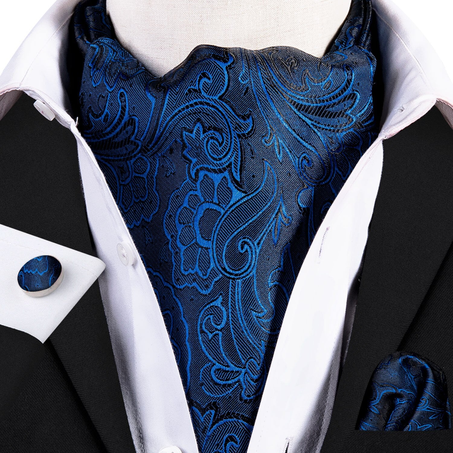 Silk Cravat Ascot Tie Set For Men AS-029 Men's Accessories JT's Designer Fashion