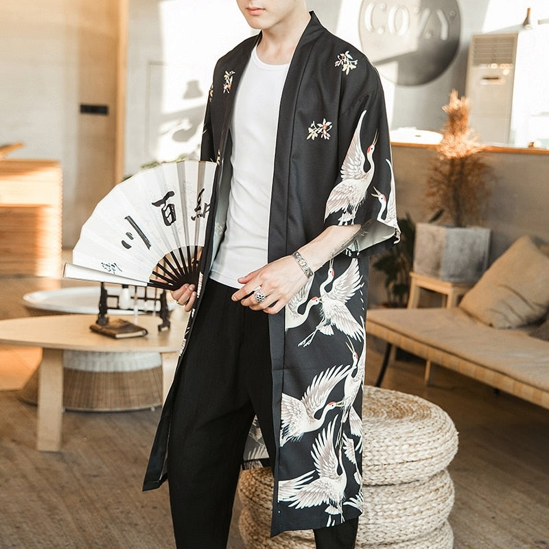 Men's Japanese Style Kimono Shirt Men's Shirts JT's Designer Fashion
