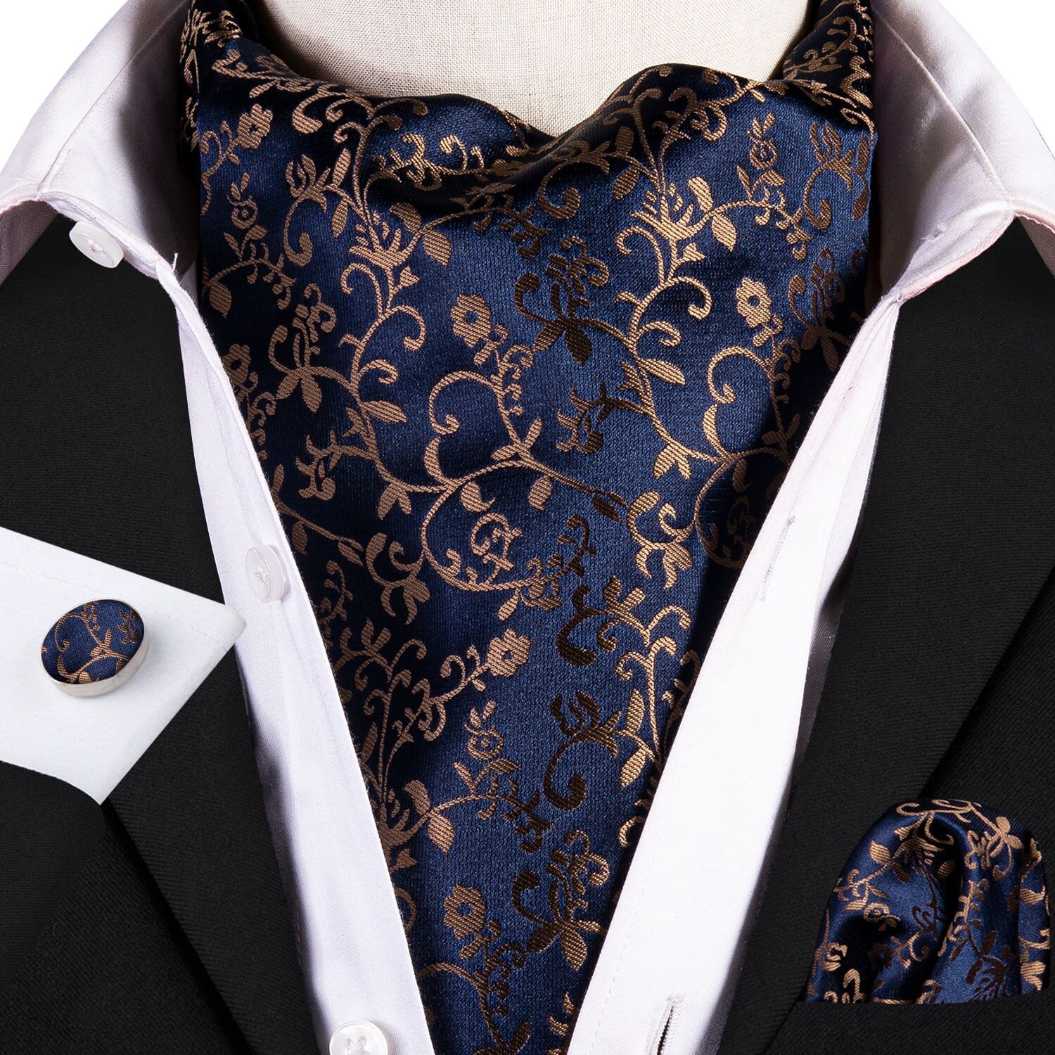 Silk Cravat Ascot Tie Set For Men AS-025 Men's Accessories JT's Designer Fashion
