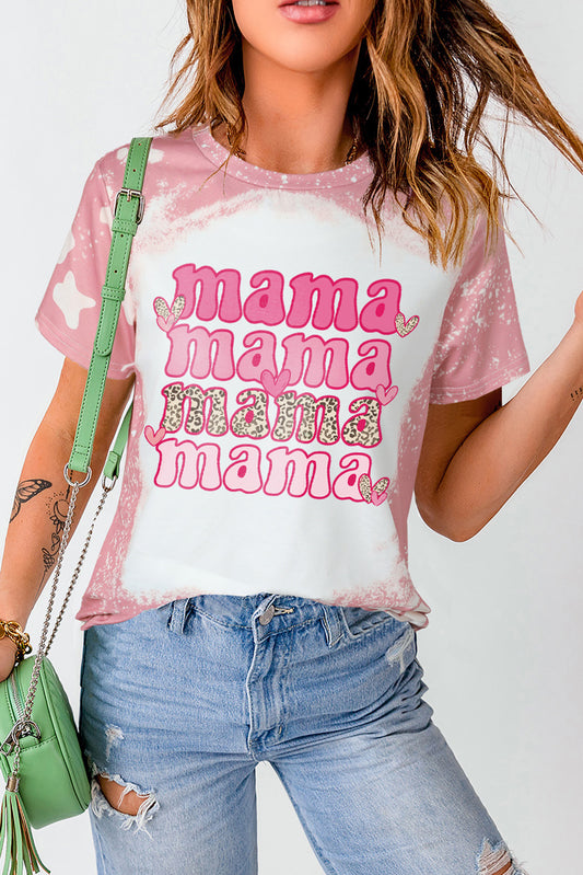 Pink & Leopard Heart Call Me Mama Graphic Tee Graphic Tees JT's Designer Fashion