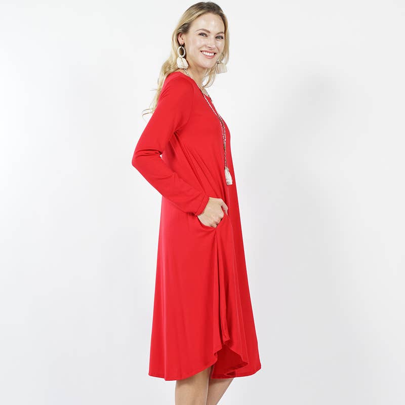 Plus Size Sexy Slinky Pocket Midi Dress Ruby Plus Size Dresses JT's Designer Fashion