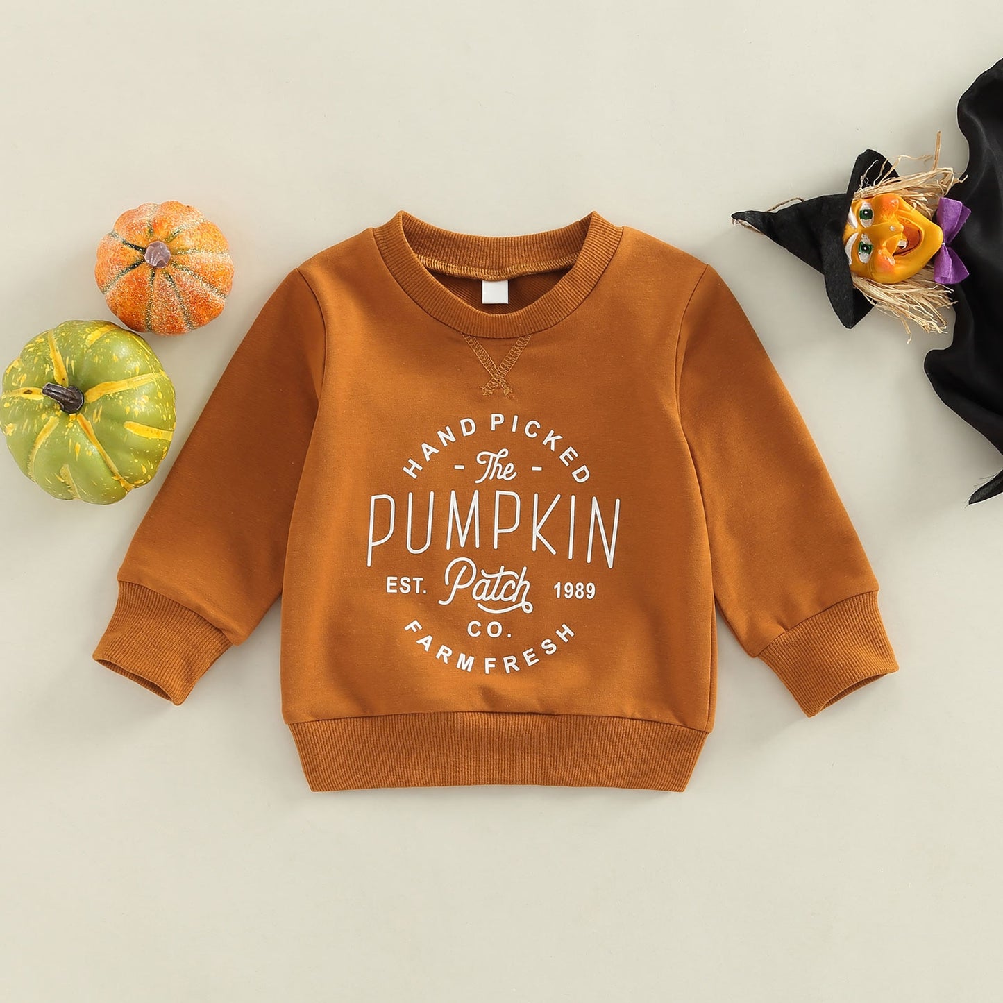 Boys & Girls Bright & Cheerful Pumpkin Halloween Sweatshirt Baby JT's Designer Fashion
