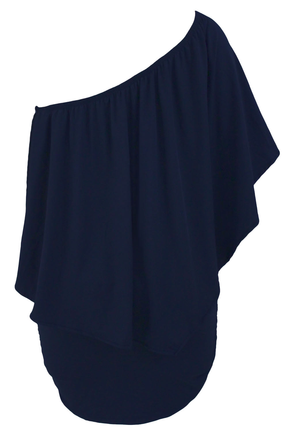 Multiple Dressing Layered Dark Blue Mini Poncho Dress Mini Dresses JT's Designer Fashion