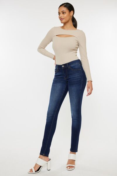 Kancan Mid Rise Gradient Skinny Jeans Jeans JT's Designer Fashion