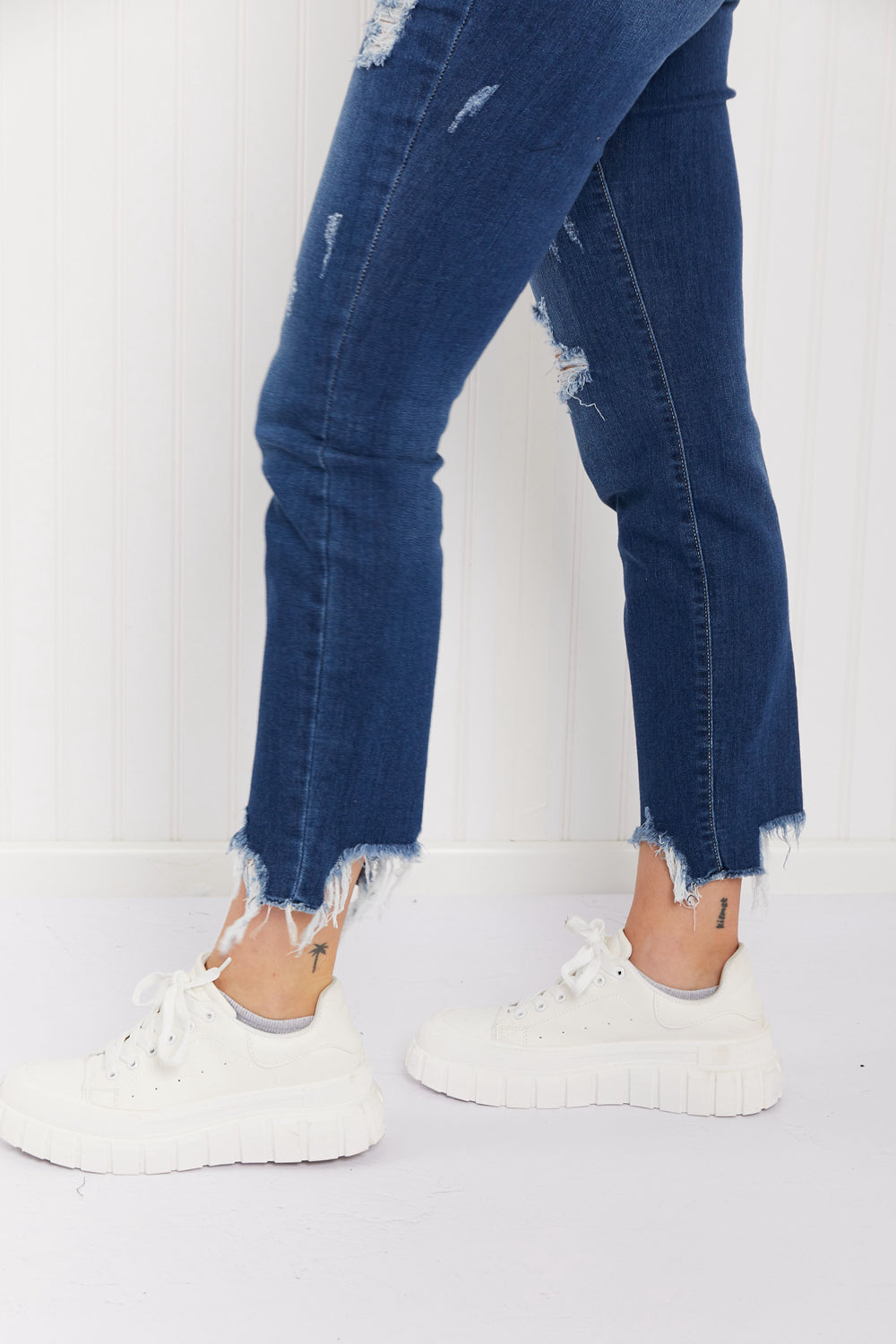 Judy Blue Kendall Full Size Shark-Bite Slim Jeans Jeans JT's Designer Fashion