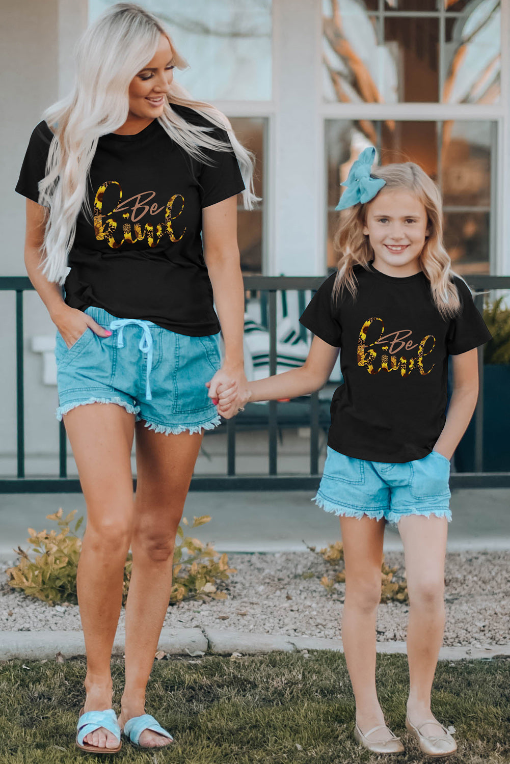 Black Bee Kind Sunflower Printed Family Matching Graphic Tee Family T-shirts JT's Designer Fashion