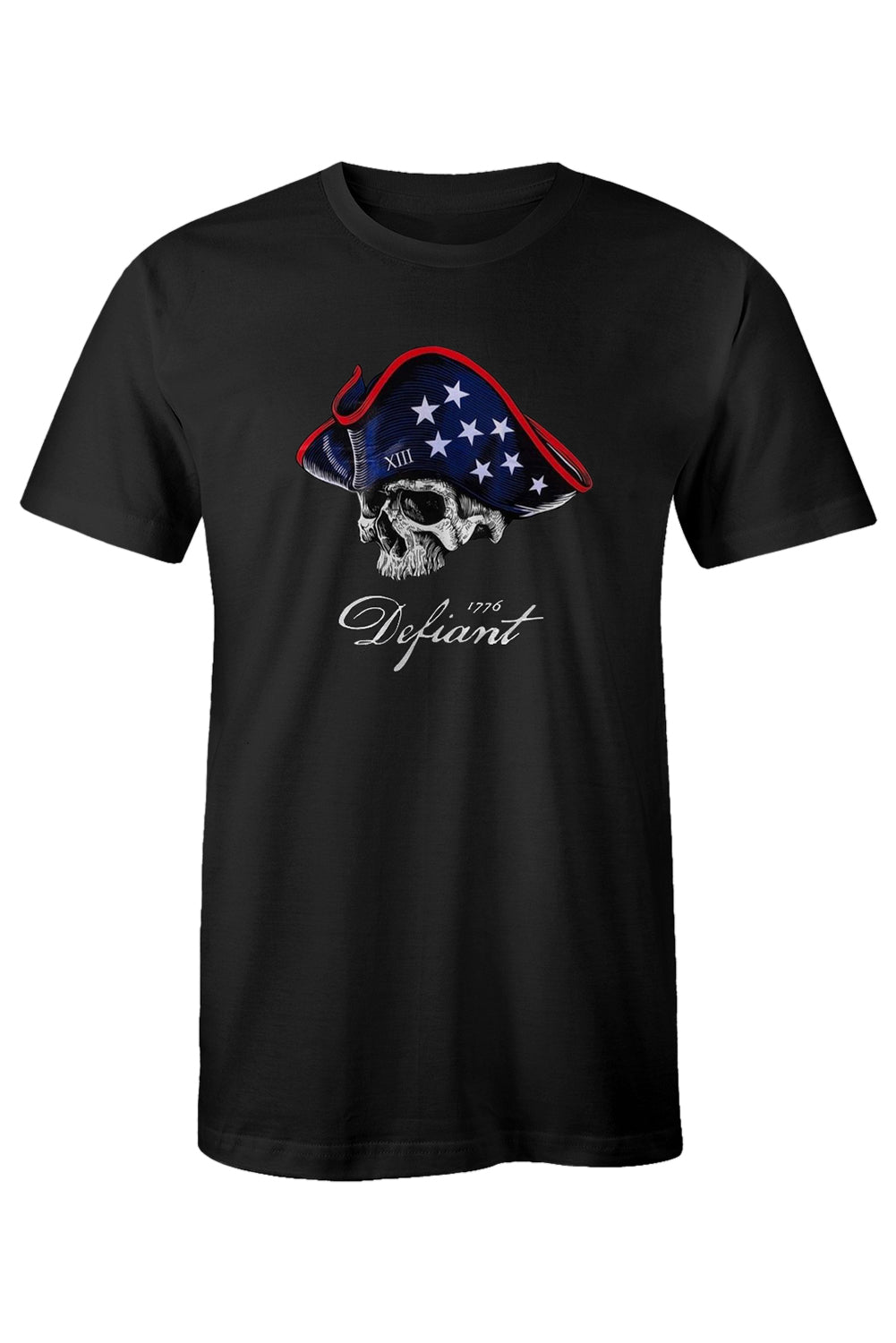 Black American Flag Skull Graphic Print Short Sleeve Men's T Shirt Men's Tops JT's Designer Fashion