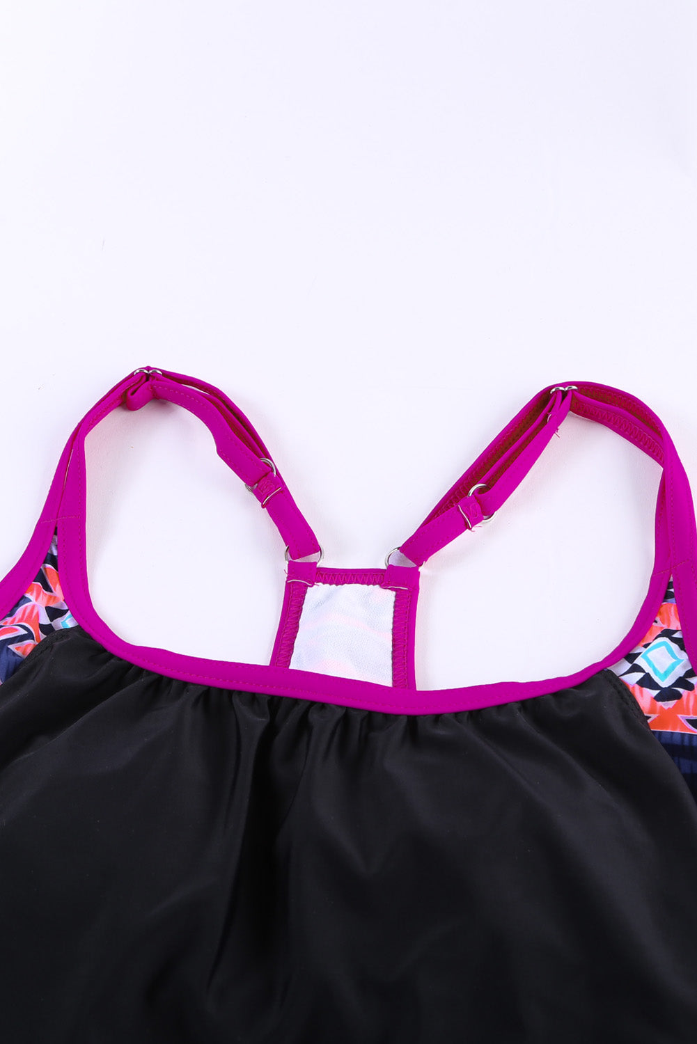 Black Geometric Printed Lined Tankini Swimsuit Tankinis JT's Designer Fashion