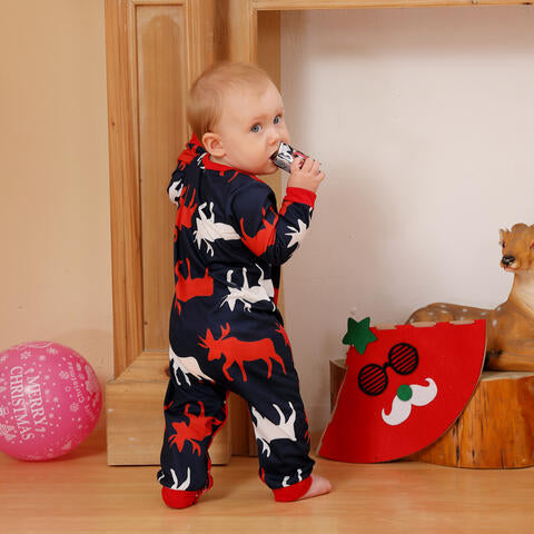 Baby Reindeer Print Round Neck Jumpsuit Baby JT's Designer Fashion