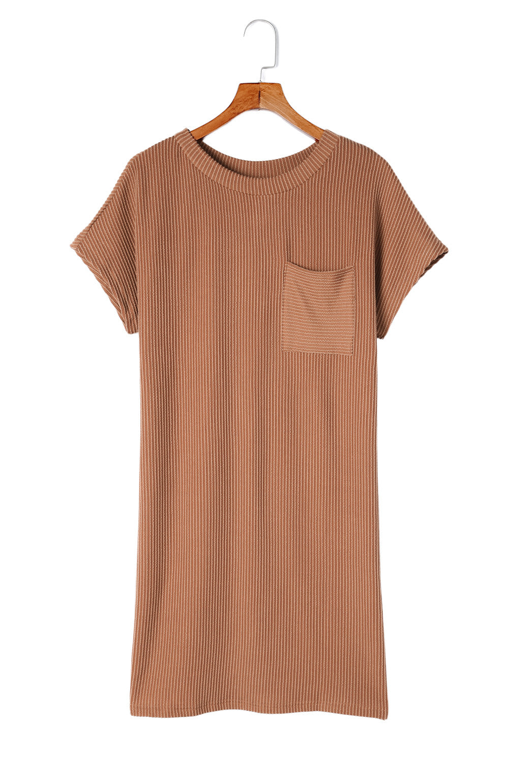 Striped Ribbed Knit T-shirt Shift Dress T Shirt Dresses JT's Designer Fashion