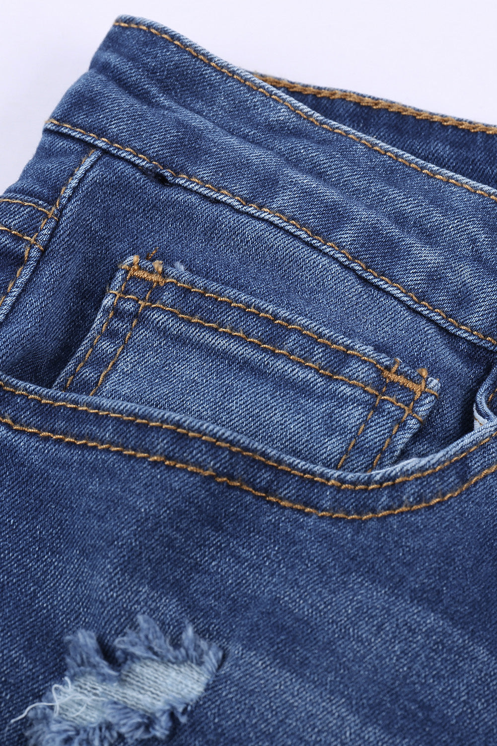 Leopard Patch Destroyed Skinny Blue Jeans Jeans JT's Designer Fashion