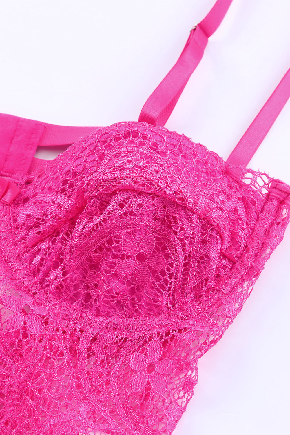 Rose Adjustable Straps Floral Lace Crochet Teddy Lingerie Teddy Lingerie JT's Designer Fashion
