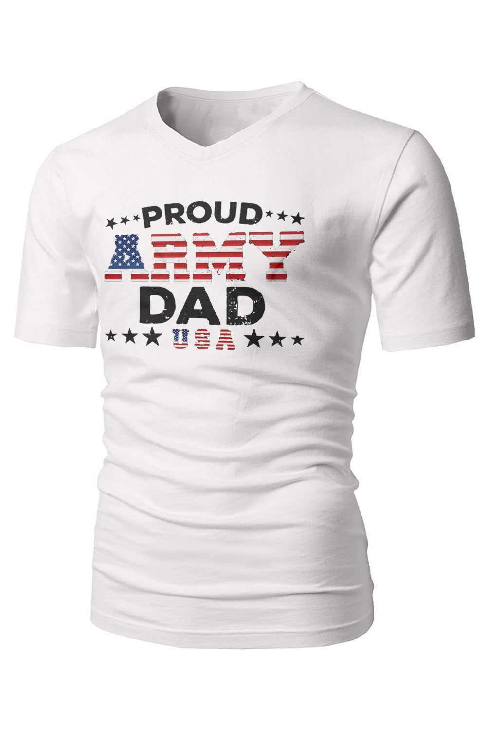White Proud Army Dad USA Flag Tee for Mens Men's Tops JT's Designer Fashion