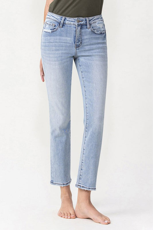 Lovervet Full Size Andrea Midrise Crop Straight Jeans Light Jeans JT's Designer Fashion