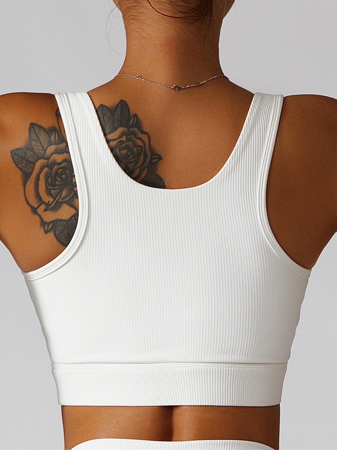 Basic Bae Ribbed Square Neck Cropped Active Tank Sports Wear JT's Designer Fashion