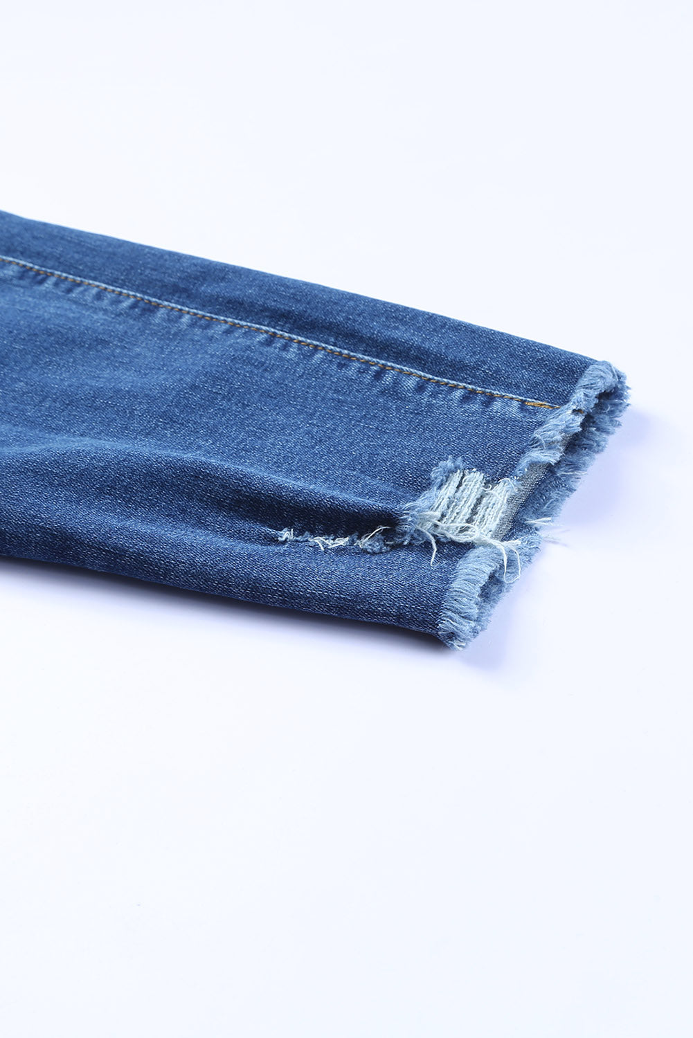 Blue Raw Hem Ankle-length Skinny Jeans Jeans JT's Designer Fashion