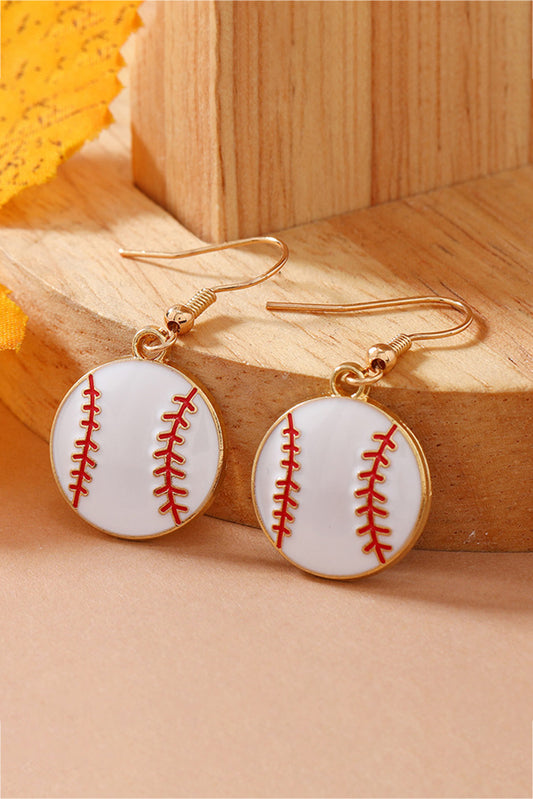 Gold Alloy Baseball Earrings Jewelry JT's Designer Fashion