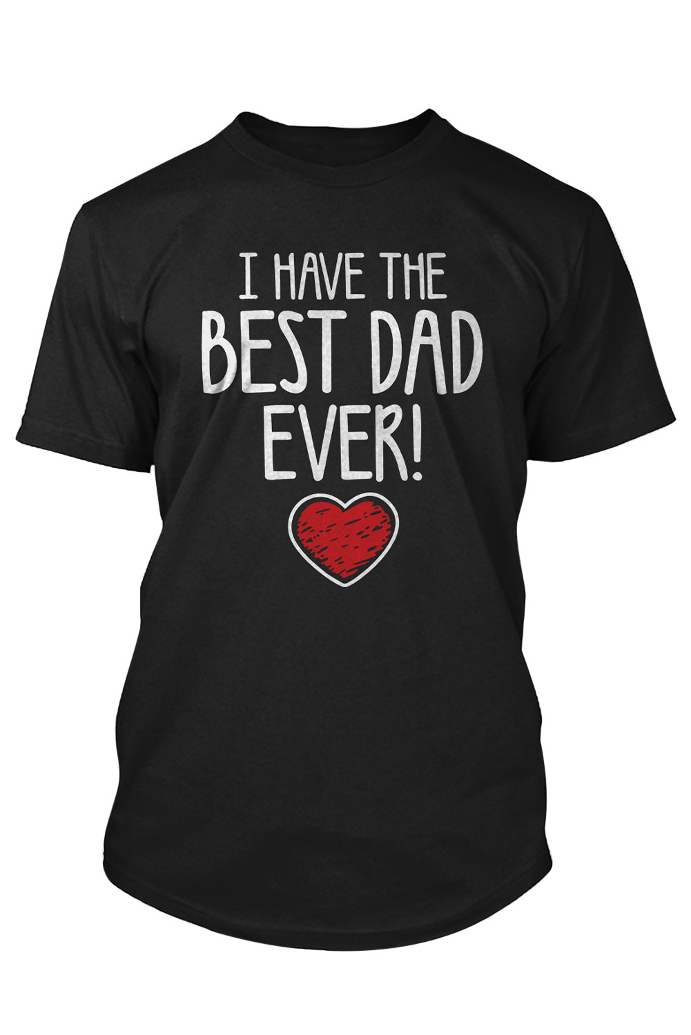Black I Have The Best Dad Ever Heart Print Men's Graphic Tee Men's Tops JT's Designer Fashion