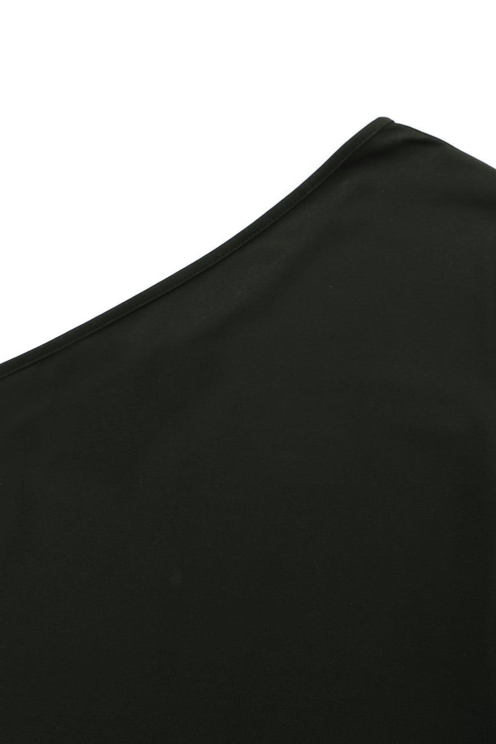 Black One Shoulder Fringed Long Sleeve Bodysuit Bodysuits JT's Designer Fashion