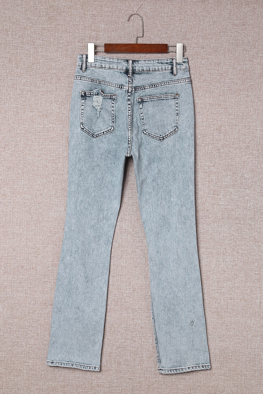 Sky Blue Fading Wash Distressed Casual Jeans Jeans JT's Designer Fashion