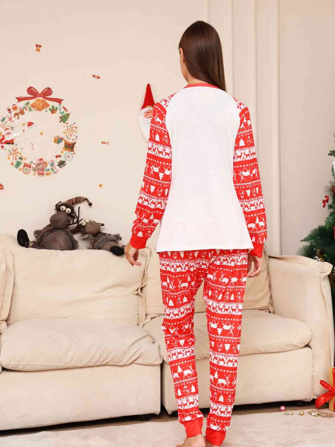 Full Size Christmas Long Sleeve Top and Pants Set Family Sets JT's Designer Fashion