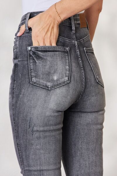 Judy Blue Full Size High Waist Tummy Control Release Hem Skinny Jeans Jeans JT's Designer Fashion