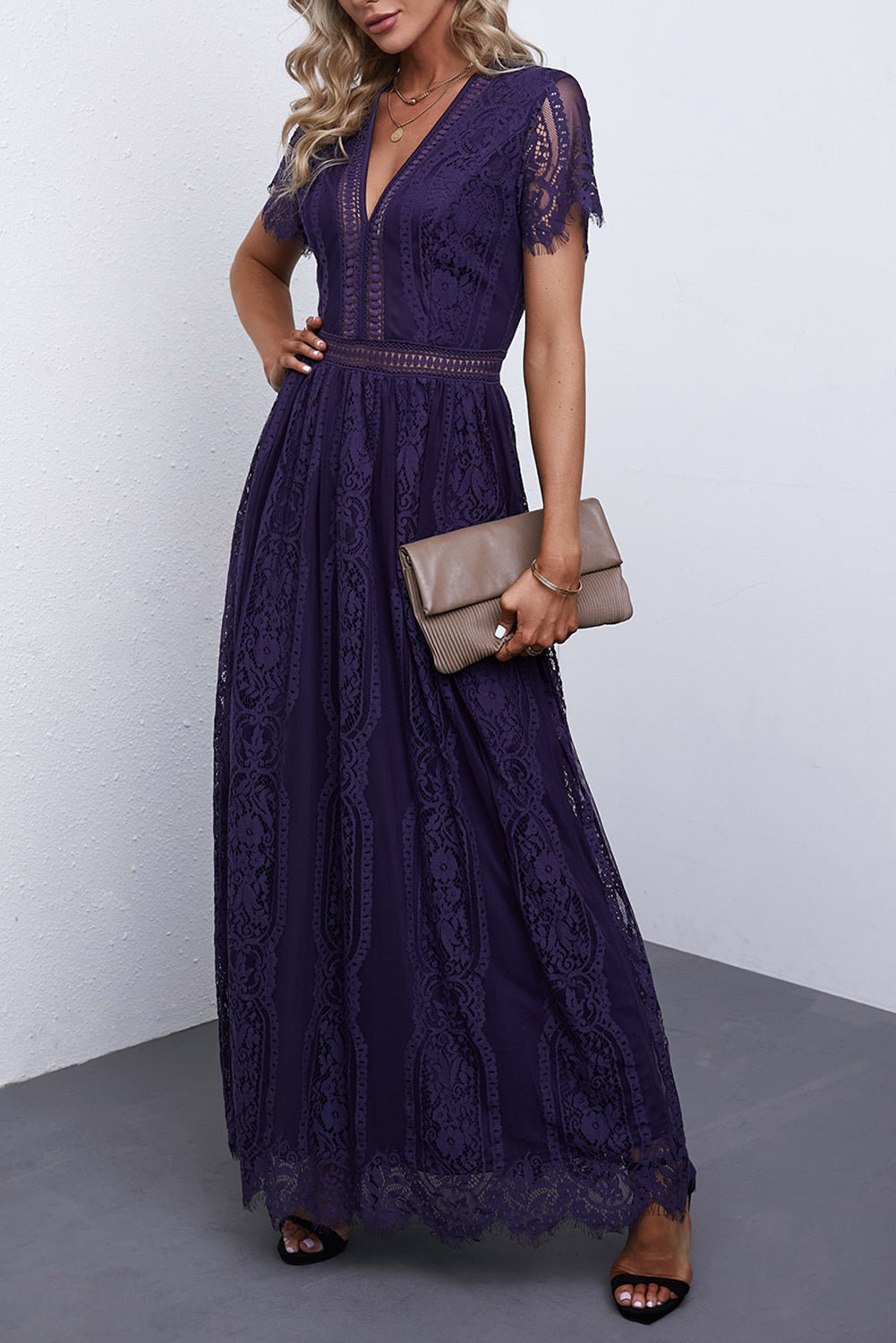 Violet Blue Fill Your Heart Lace Maxi Dress Maxi Dresses JT's Designer Fashion