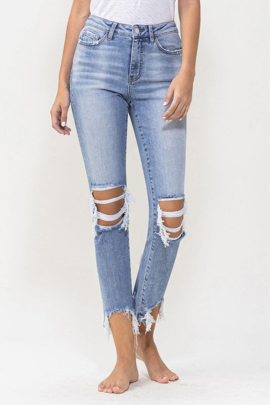 Lovervet Full Size Courtney Super High Rise Kick Flare Jeans Medium Jeans JT's Designer Fashion