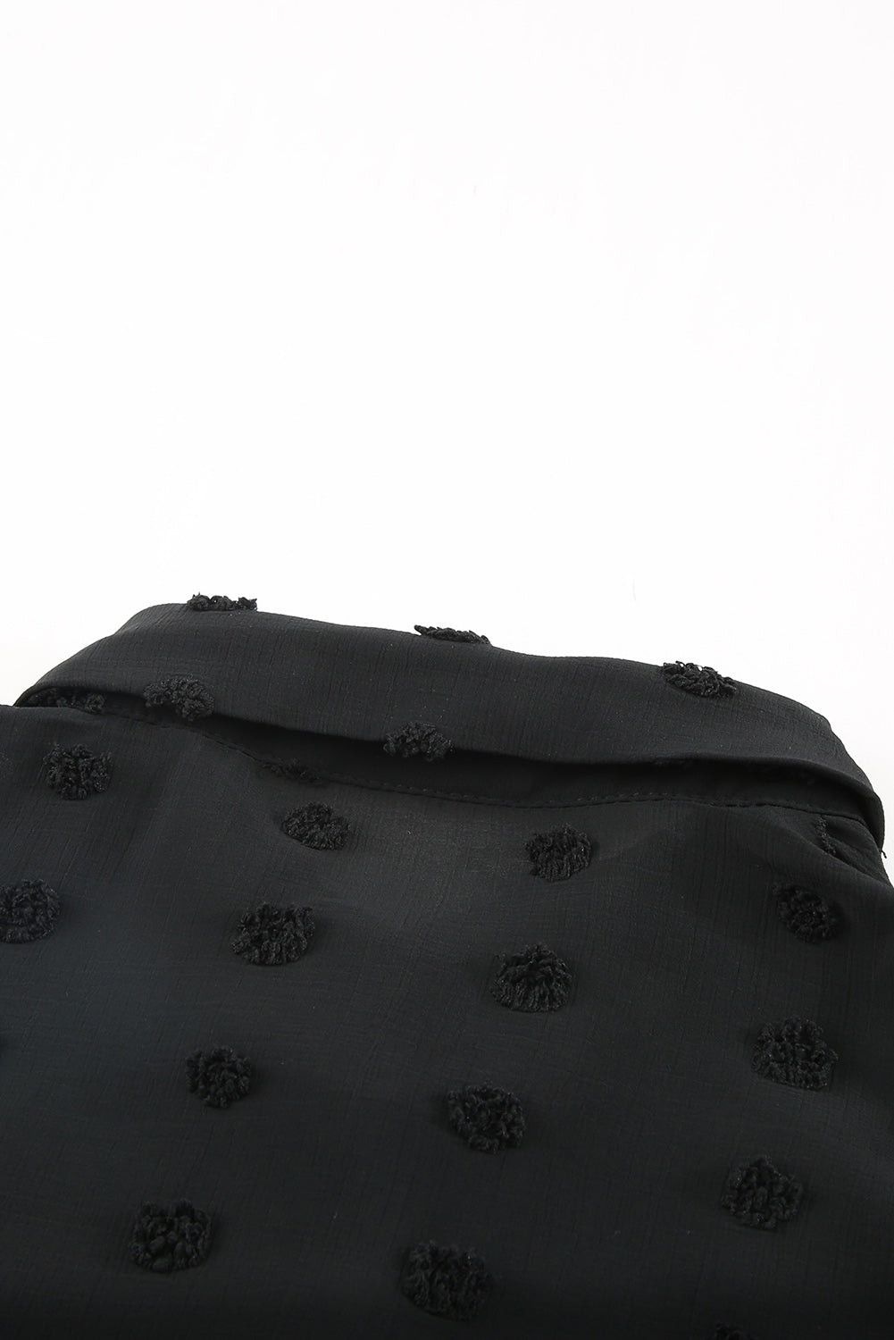 Black Turn-down Collar Ruffle Polka Dot Tank Tank Tops JT's Designer Fashion