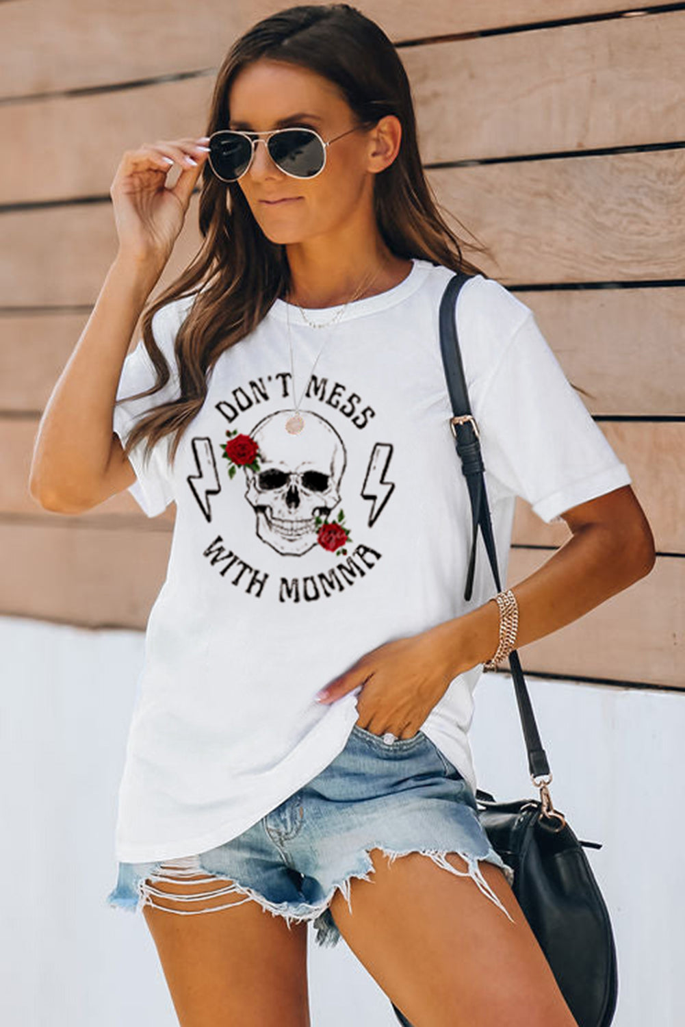 White DON'T MESS WITH MOMMA Graphic Tee Graphic Tees JT's Designer Fashion