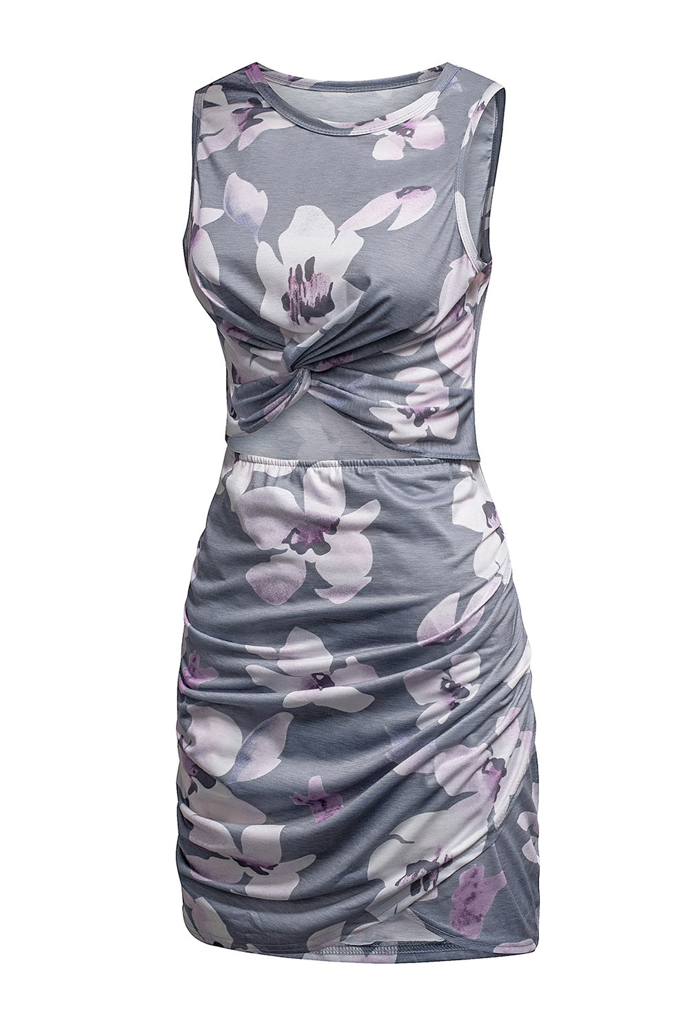 Floral Print Hollow Out Wrap Tie Mini Dress Mini Dresses JT's Designer Fashion